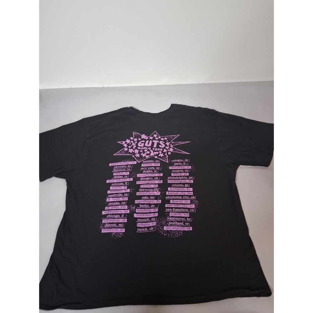 Olivia Rodrigo GUTS World Tour T-Shirt XXL Black Purple Spill Ur Guts Live Tee - Picture 3 of 7